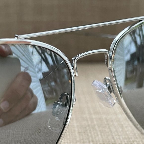 Fashion Sunglasses Silver Tone Frame Aviator Shape Unisex Eye Wear - Picture 11 of 12